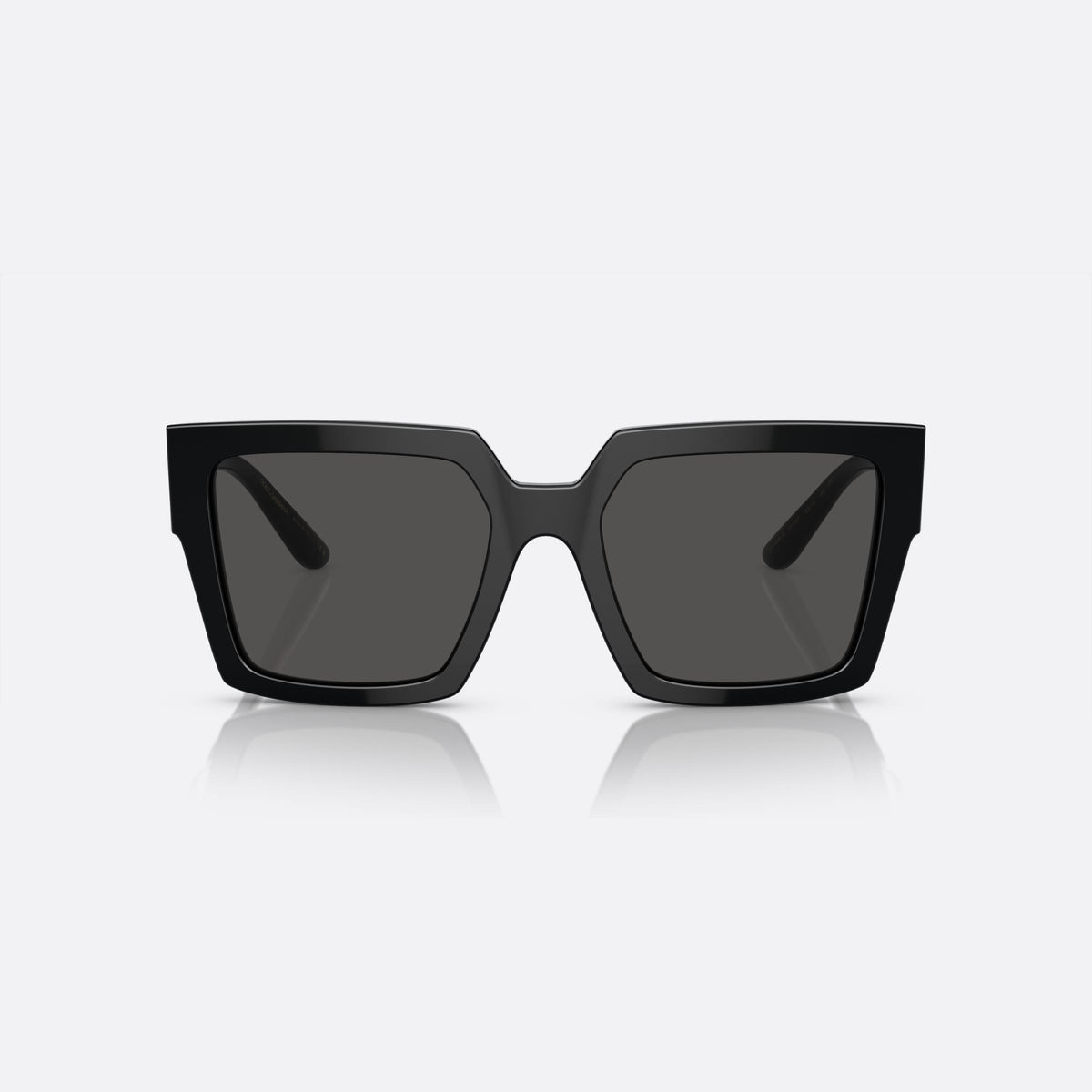 Dolce & Gabbana DG4446B 501/87 V sunglasses, black square frame for women, plain bridge, brand lettering on temples, full-rim frame, front view