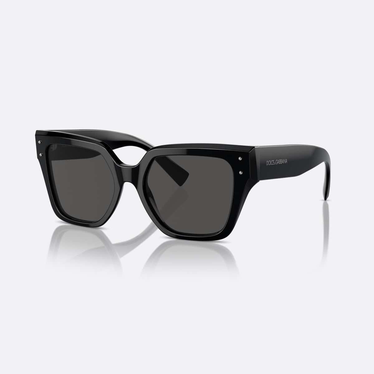 Ochelari de soare Dolce & Gabbana DG4471 501/87, patrati negru, pentru femei, punte integrată simplă, logo brand pe braț