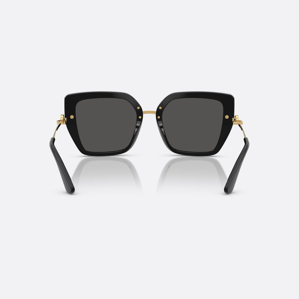 Ochelari de soare Dolce & Gabbana DG4474 501/87, fluture negru, pentru femei, punte subțire metalică, plachetă cu logoul brandului pe braț, vedere din spate
