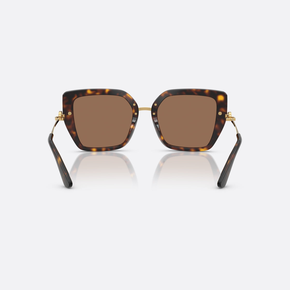 Ochelari de soare Dolce & Gabbana DG4474 502/73, fluture havana, pentru femei, punte metalică cu accent auriu, vârfuri de braț înguste