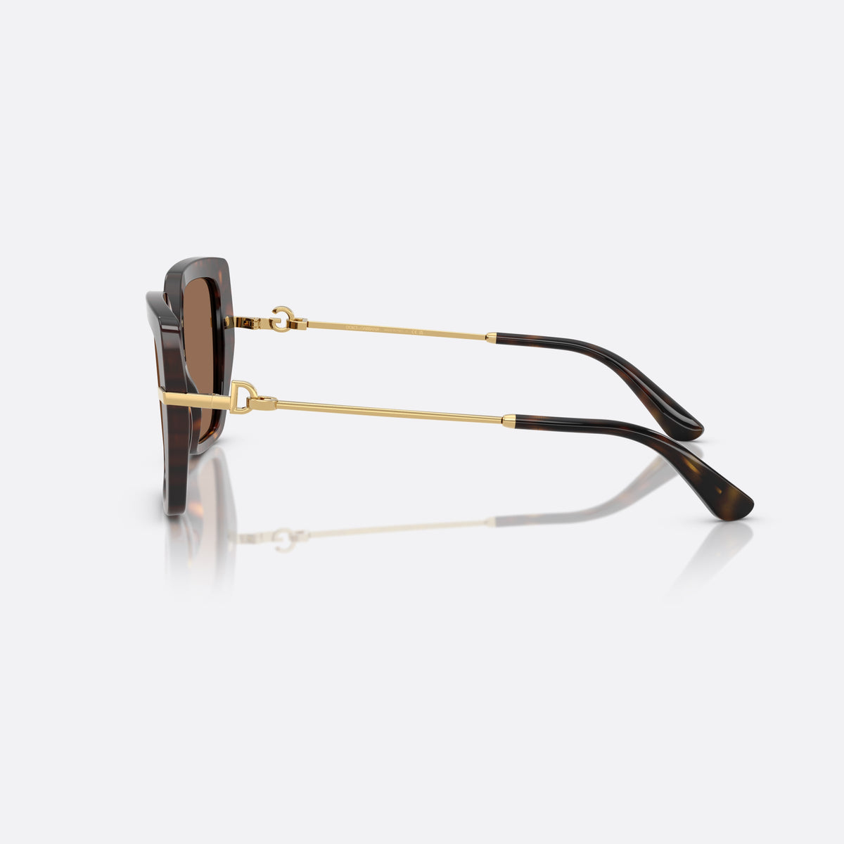 Ochelari de soare Dolce & Gabbana DG4474 502/73, fluture havana, pentru femei, punte metalică cu accent auriu, vârfuri de braț înguste