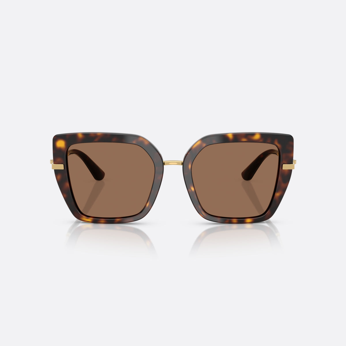 Ochelari de soare Dolce & Gabbana DG4474 502/73, fluture havana, pentru femei, punte metalică cu accent auriu, vârfuri de braț înguste