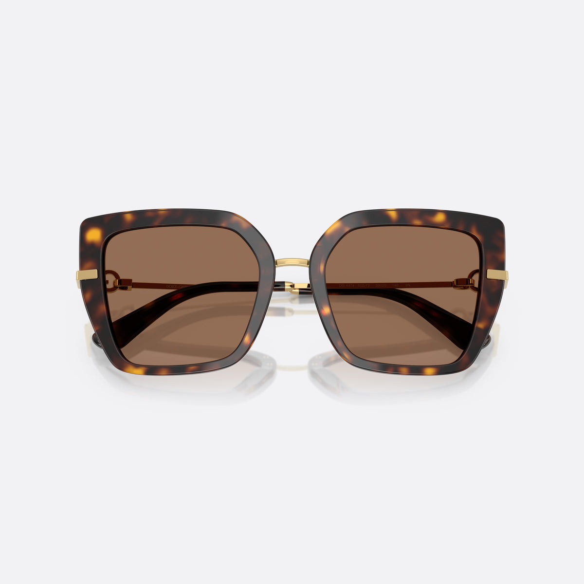 Ochelari de soare Dolce & Gabbana DG4474 502/73, fluture havana, pentru femei, punte metalică cu accent auriu, vârfuri de braț înguste