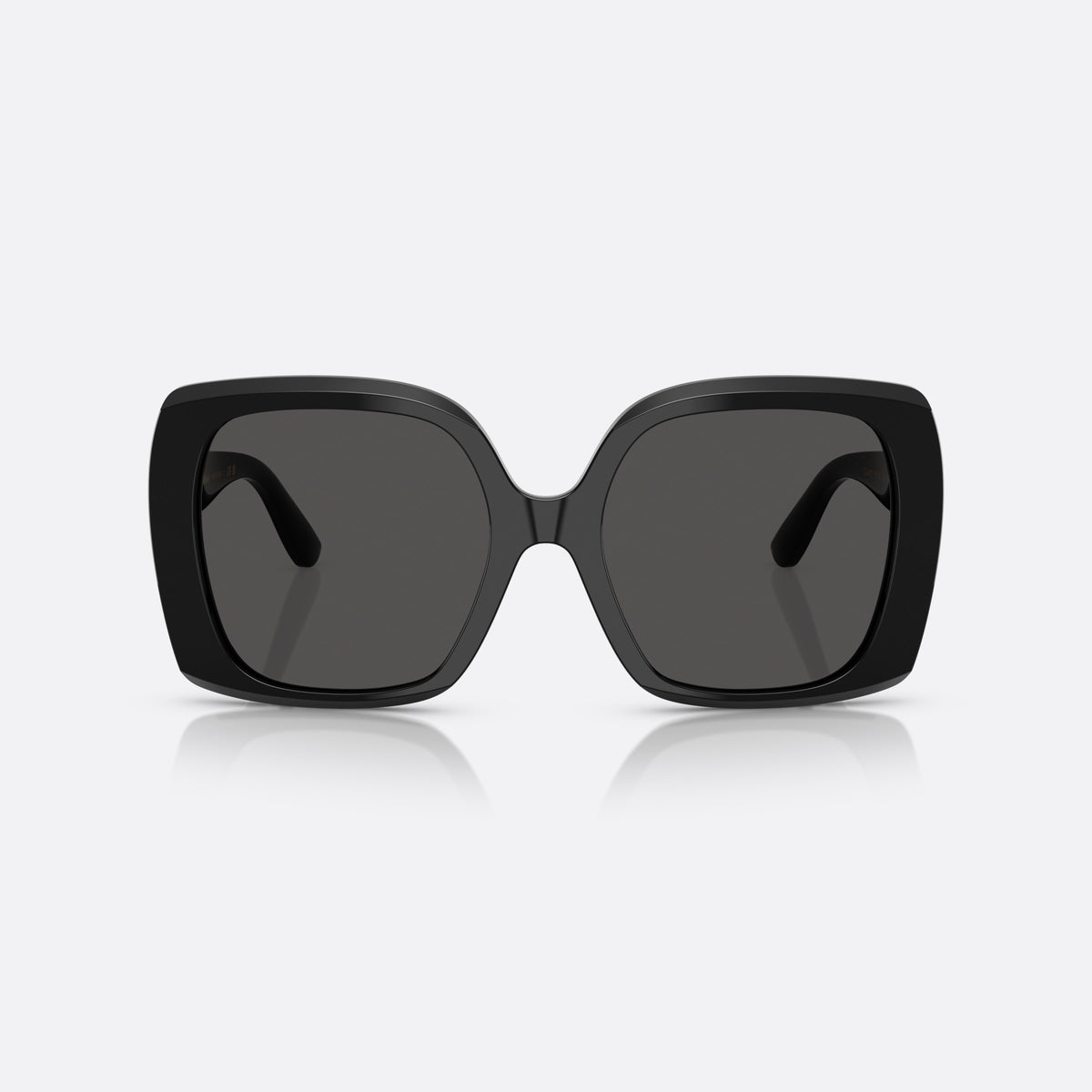 Dolce & Gabbana DG4475 501/87 sunglasses, black square frame for women, plain bridge, brand logo plaque on temples, front view