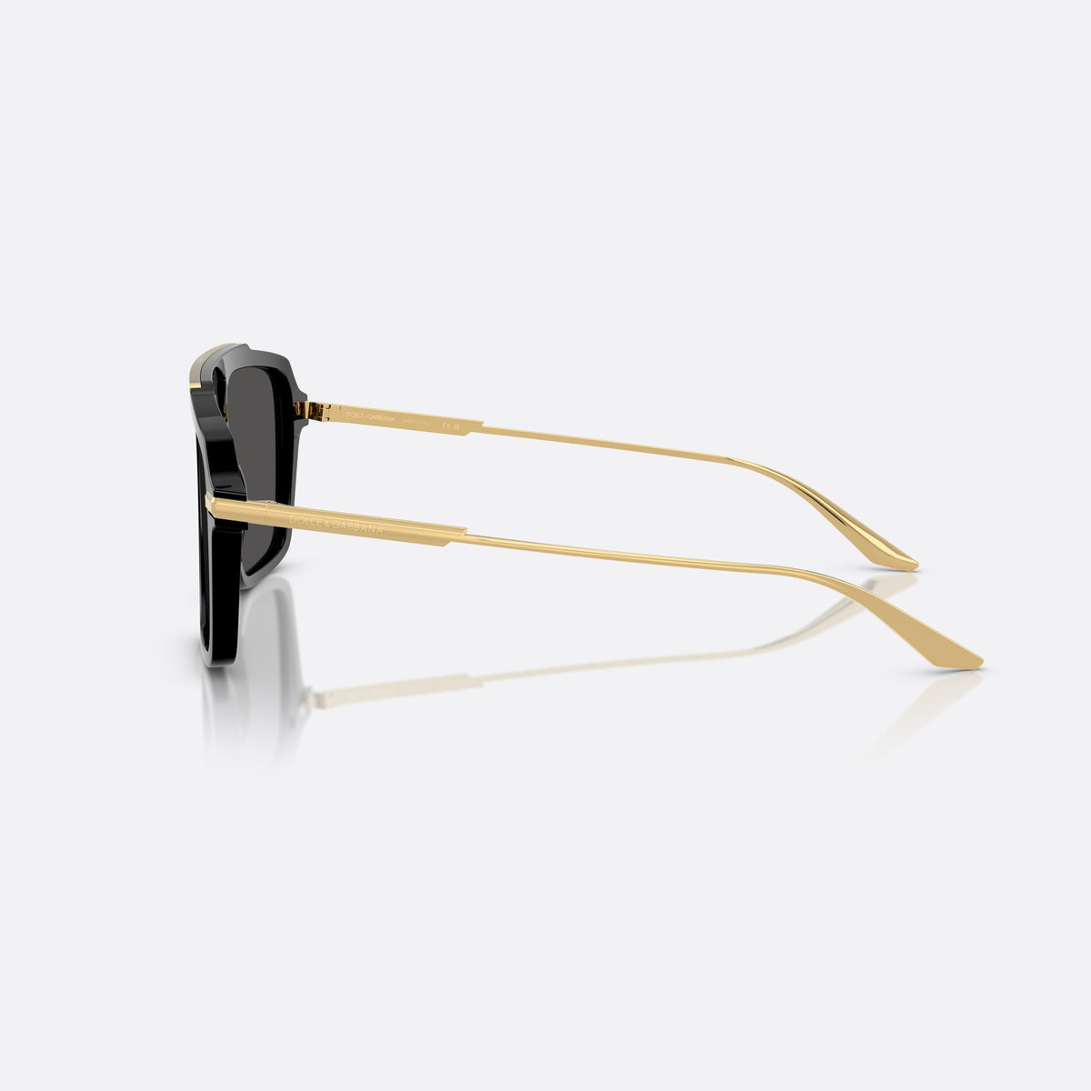 Ochelari de soare Dolce & Gabbana DG4477 501/87, pilot negru, pentru bărbați, punte keyhole, literele brandului pe brațe, vedere laterală