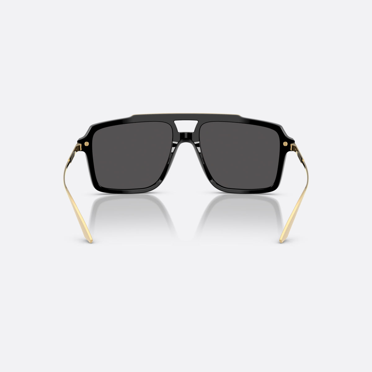 Ochelari de soare Dolce & Gabbana DG4477 501/87, pilot negru, pentru bărbați, punte keyhole, literele brandului pe brațe, vedere din spate