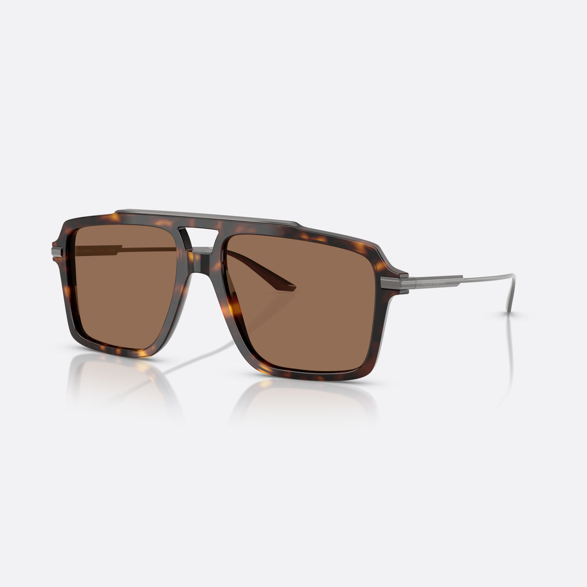 Dolce & Gabbana DG4477 502/73 sunglasses, havana pilot frame for men, double bridge with open center, full-rim acetate frame