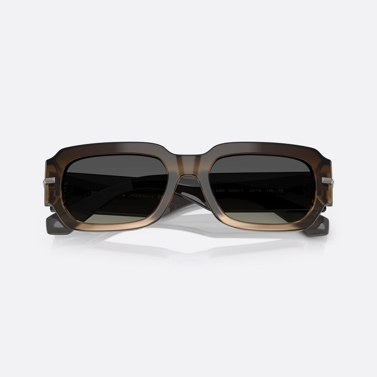 Ochelari de soare Dolce & Gabbana DG4485 348411, rectangulari gri, pentru bărbați, punte simplă, integrată în ramă, ramă completă, cu brațele pliate