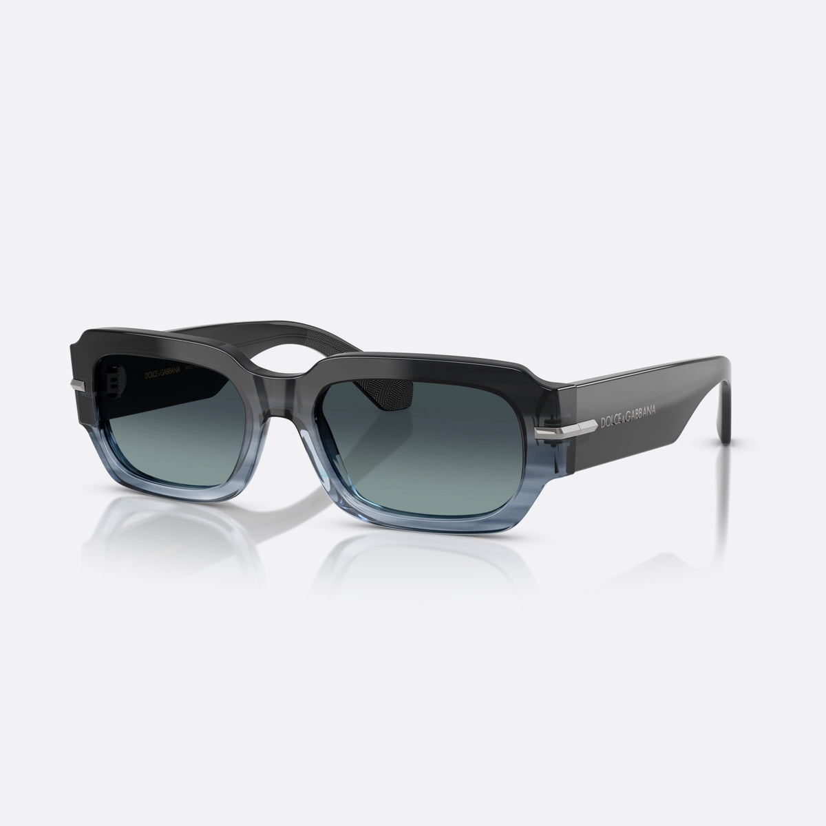 Dolce & Gabbana DG4485 348519 sunglasses, blue rectangle frame for men, plain bridge, integrated into front, full-rim frame