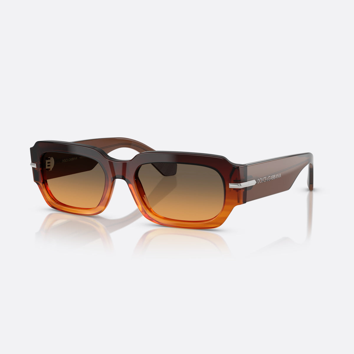 Dolce & Gabbana DG4485 348618 sunglasses, brown rectangle frame for men, plain bridge, wide tapered temples