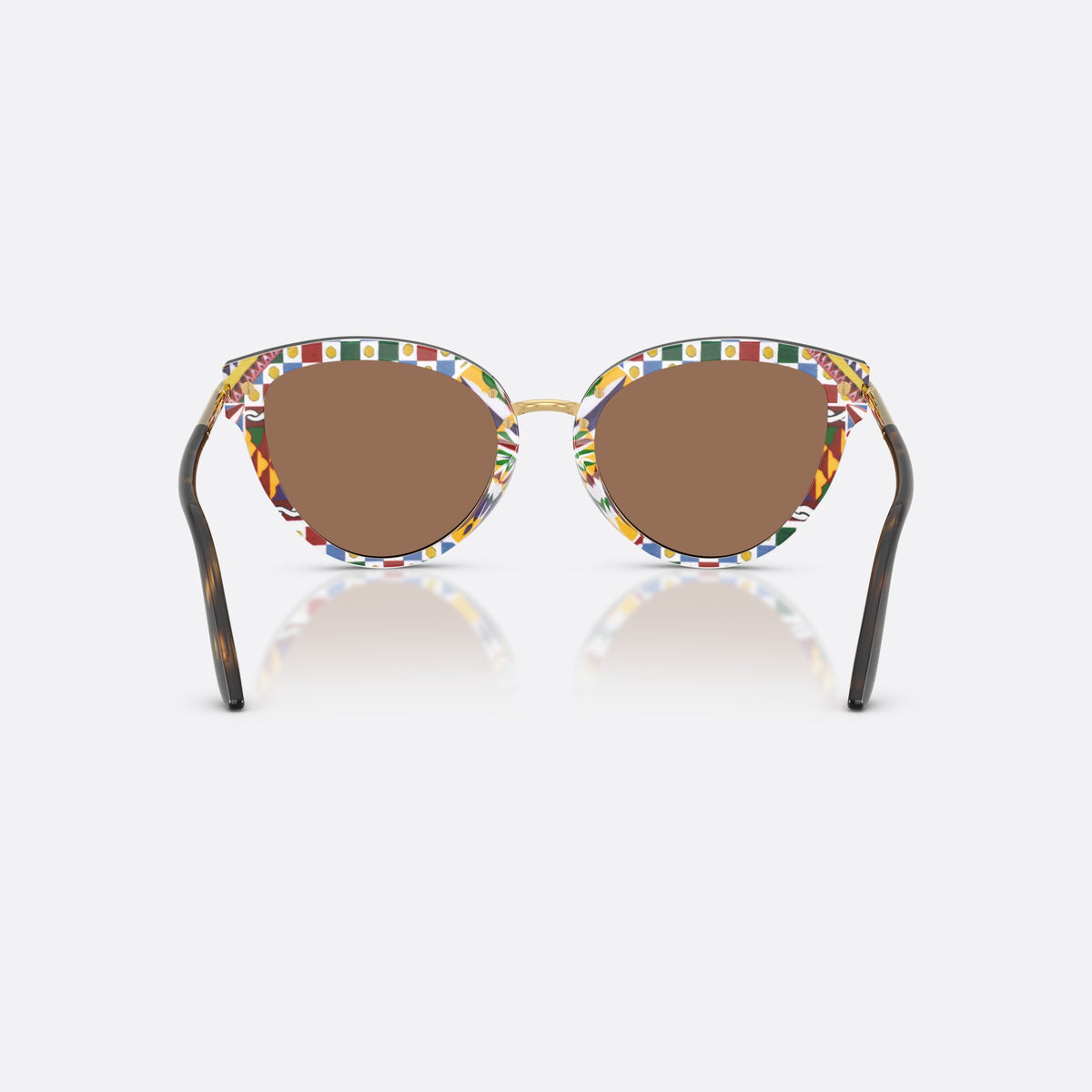 Ochelari de soare Dolce & Gabbana DG4492 321713, fluture havana, pentru femei, punte subțire metalică, literele brandului pe brațe, vedere din spate