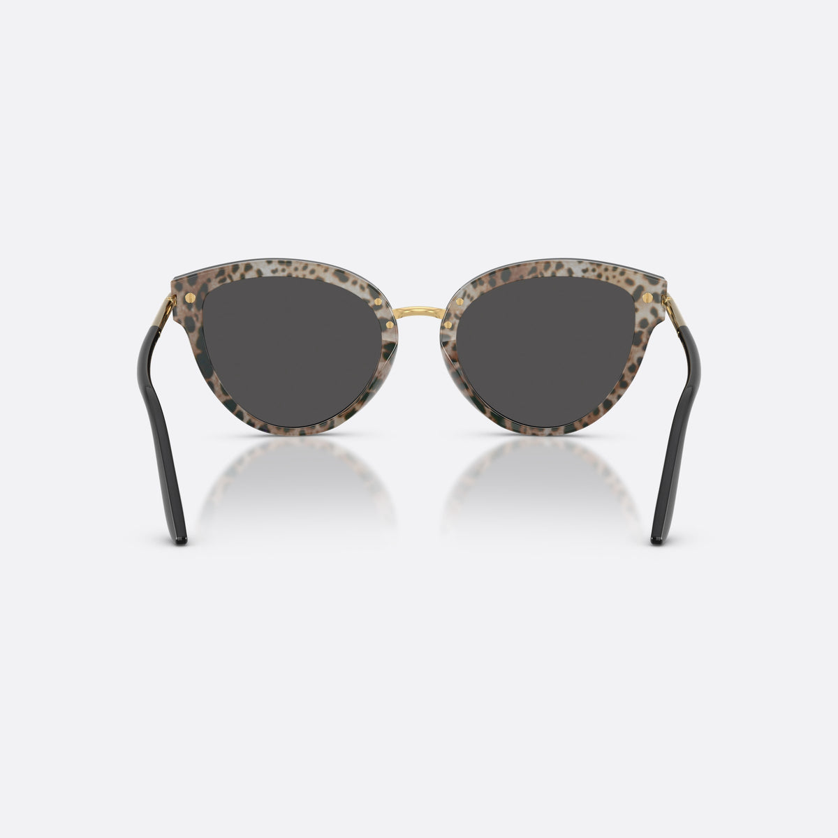Ochelari de soare Dolce & Gabbana DG4492 32998G, fluture negru, pentru femei, punte metalică cu finisaj auriu, ramă completă, vedere din spate