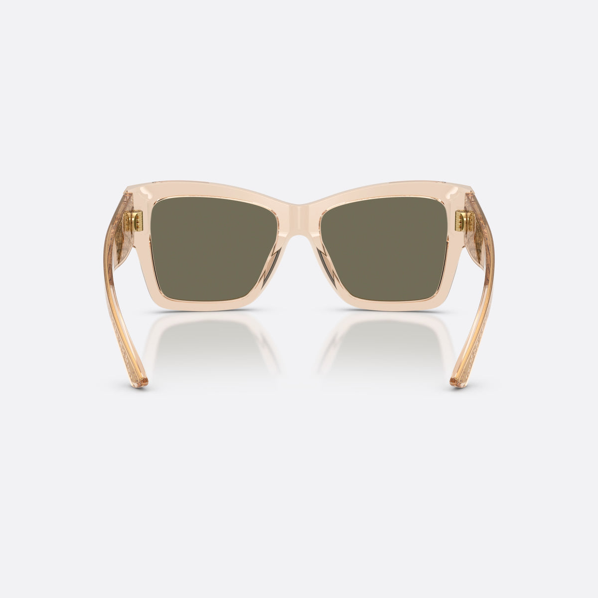 Dolce & Gabbana DG4493 343203 sunglasses, brown square frame for women, keyhole bridge, brand lettering on temples, back view