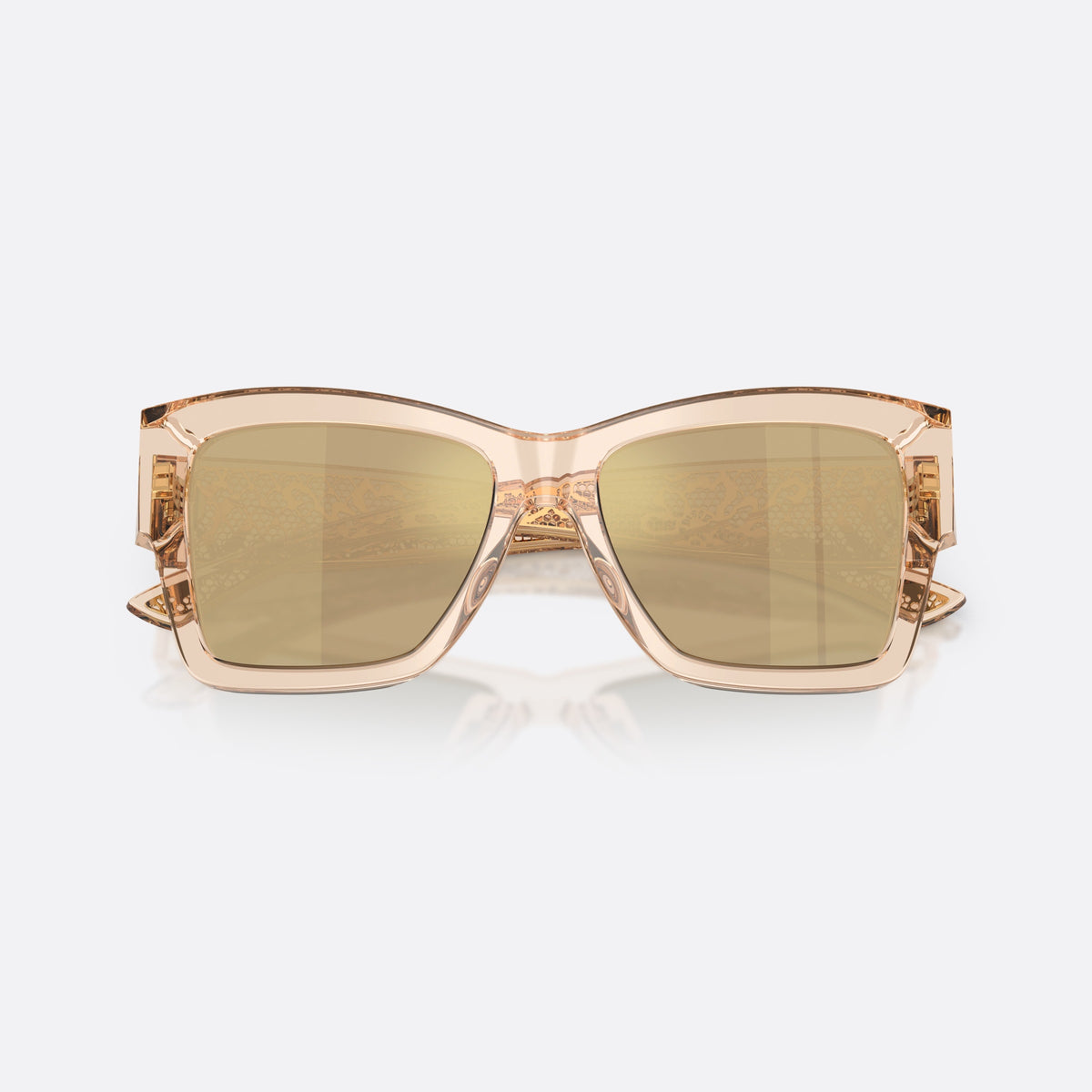 Dolce & Gabbana DG4493 343203 sunglasses, brown square frame for women, keyhole bridge, brand lettering on temples, folded