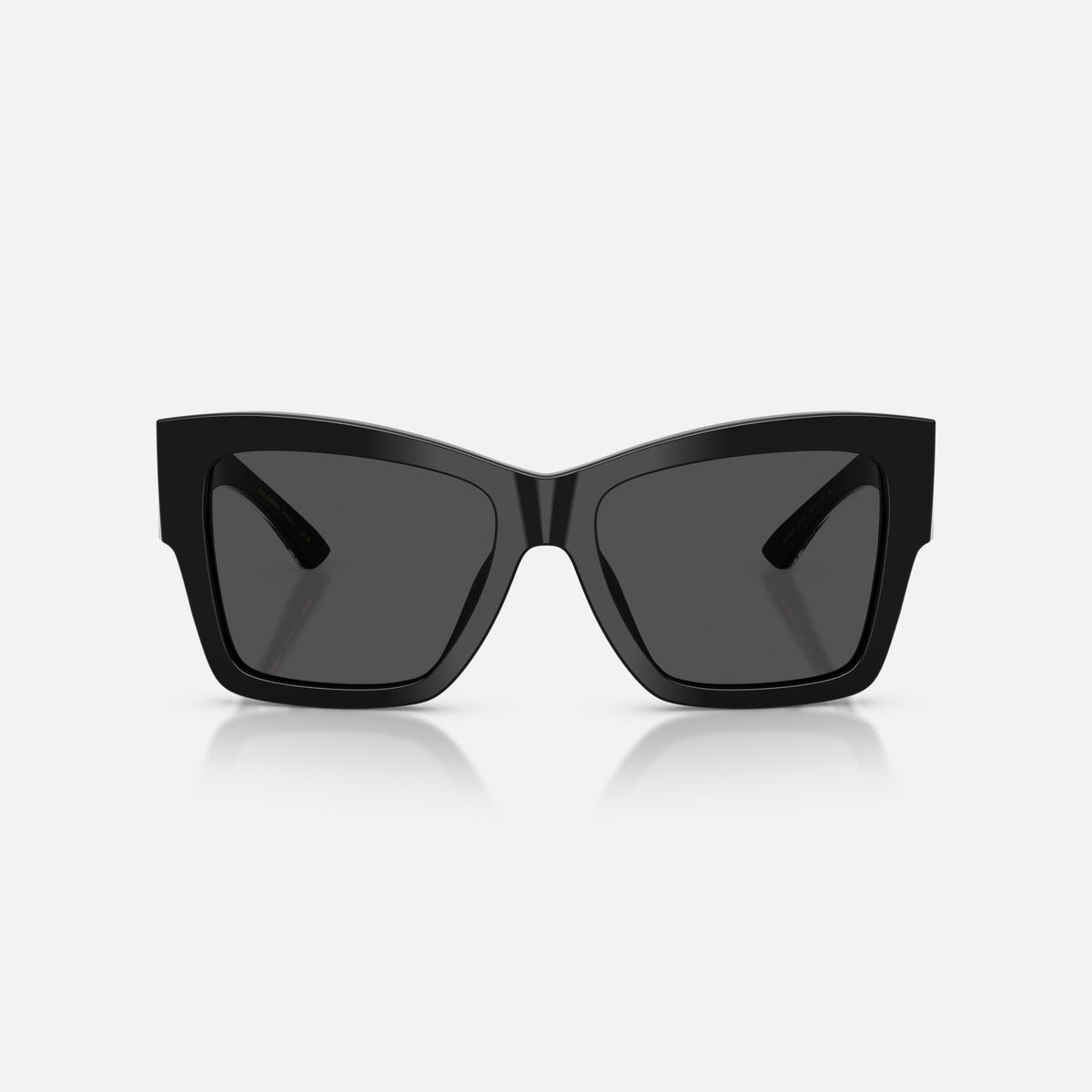 Ochelari de soare Dolce & Gabbana DG4493 501/87, patrati negru, pentru femei, punte simplă, litere brand pe brațe, ramă completă, vedere din față