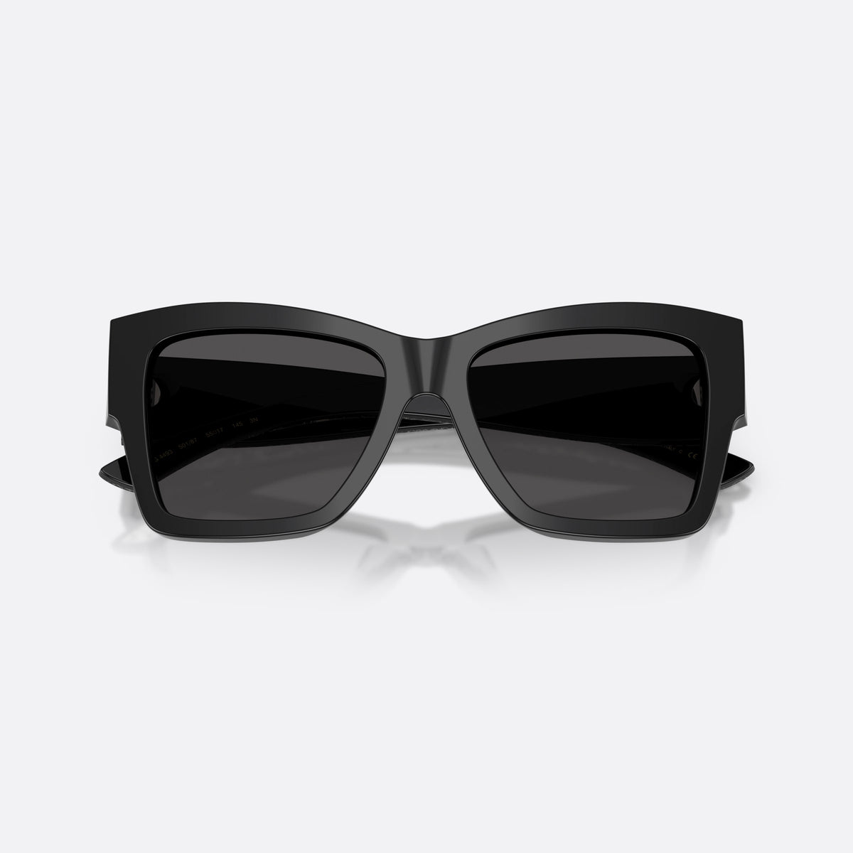 Ochelari de soare Dolce & Gabbana DG4493 501/87, patrati negru, pentru femei, punte simplă, litere brand pe brațe, ramă completă, cu brațele pliate