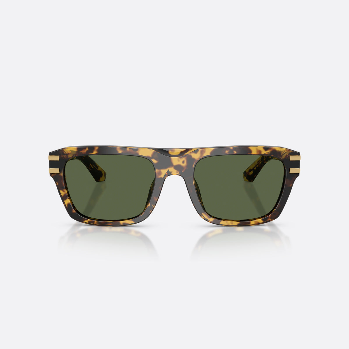 Dolce & Gabbana DG4496 333071 sunglasses, havana rectangle frame for men, keyhole bridge, brand logo plaque on temple, front view