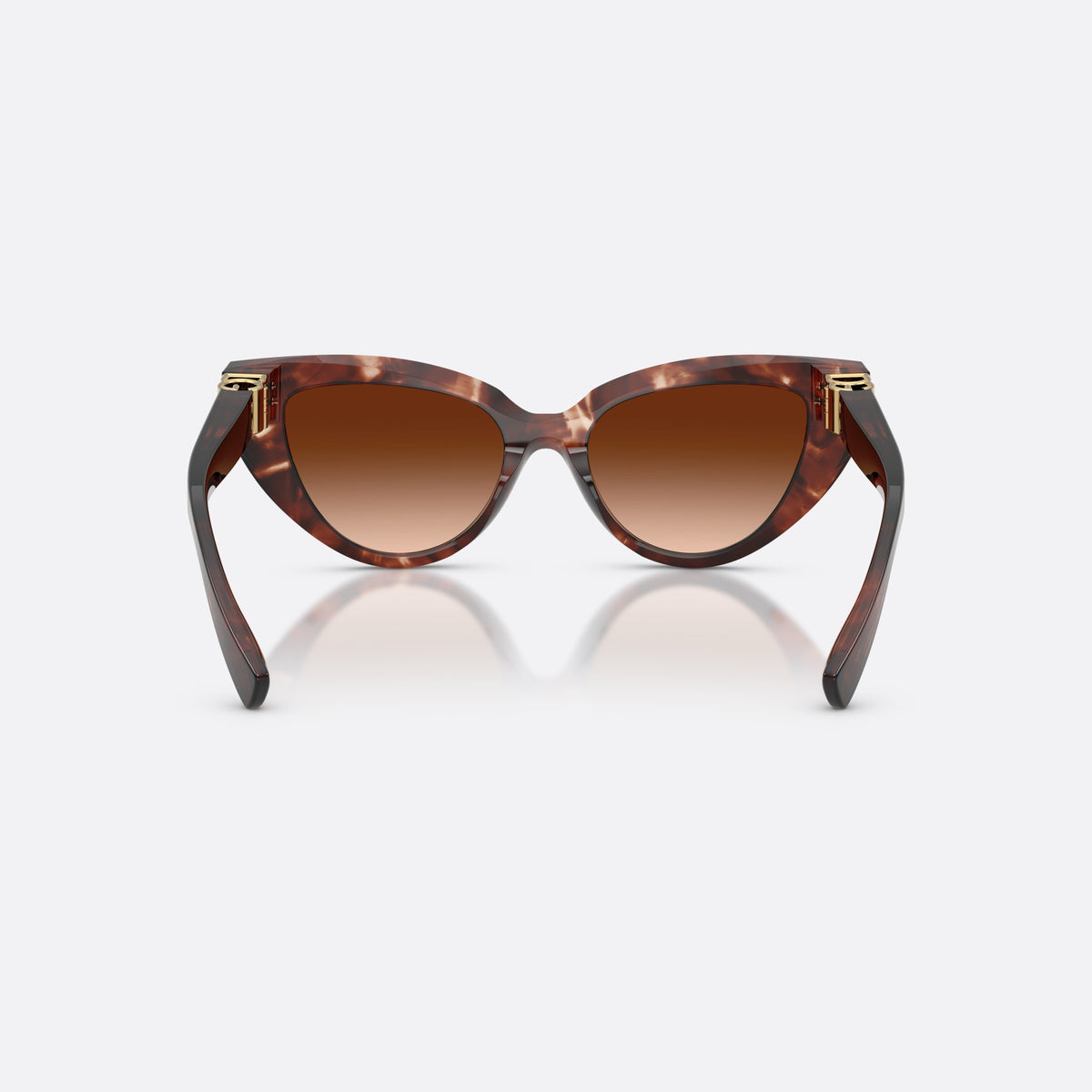 Ochelari de soare Dolce & Gabbana DG4497 322274, cat eye roșu, pentru femei, punte simplă, literele brandului pe brațe, ramă completă, vedere din spate