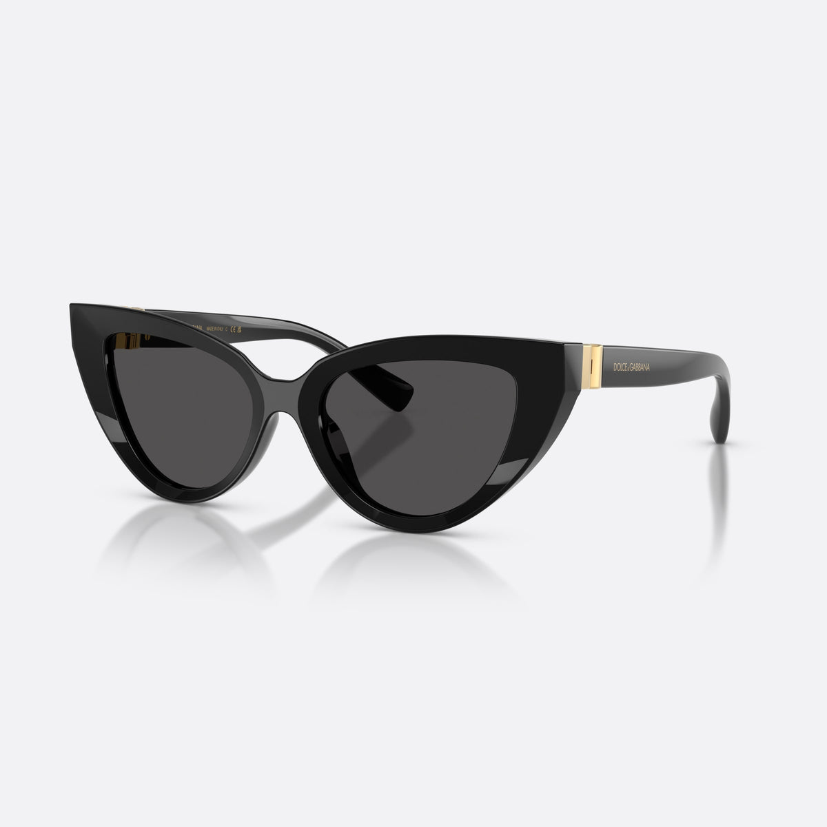 Ochelari de soare Dolce & Gabbana DG4497 501/87, cat eye negru, pentru femei, punte simplă, integrată, literele brandului pe brațe