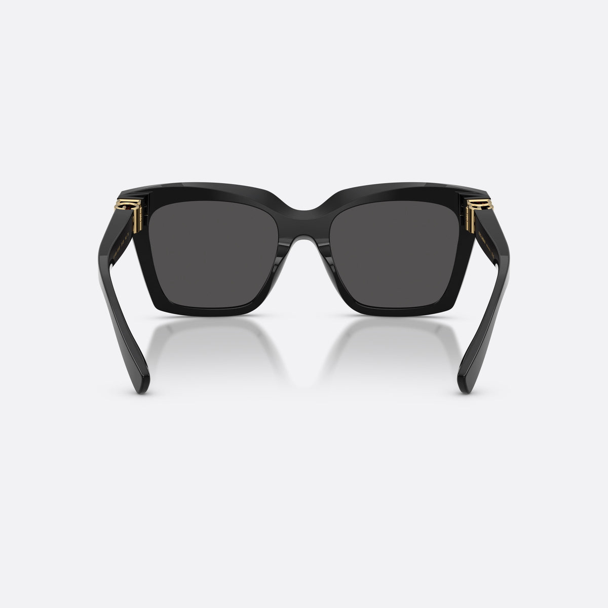 Ochelari de soare Dolce & Gabbana DG4498 501/87, patrati negru, pentru femei, punte simplă, literele brandului pe brațe, vedere din spate