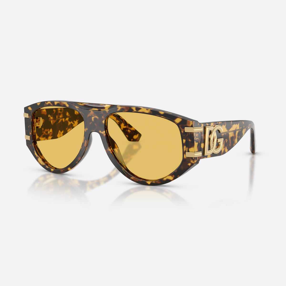 Dolce & Gabbana DG4499 333085 sunglasses, havana pilot frame for women, double bridge with top bar, brand lettering on temples