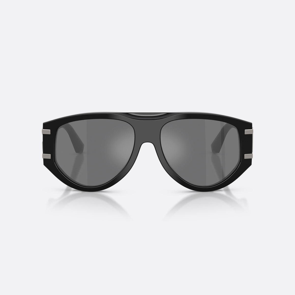 Dolce & Gabbana DG4499 501/6G sunglasses, black pilot frame for women, plain double bridge, brand logo on temples, front view
