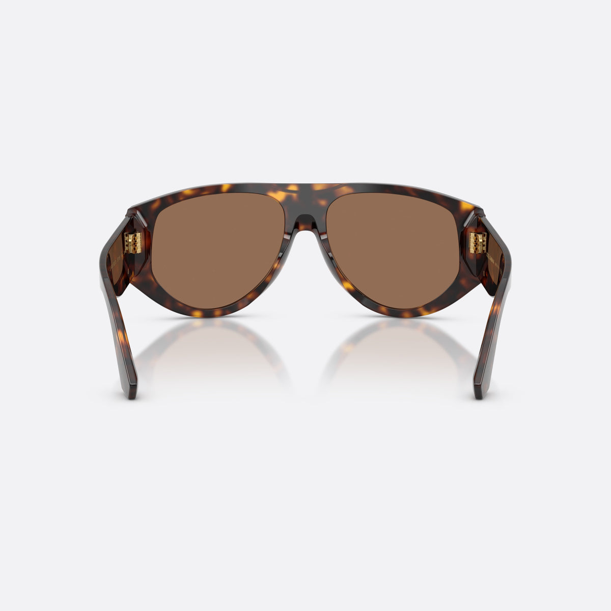 Dolce & Gabbana DG4499 502/73 sunglasses, havana pilot frame for women, plain saddle bridge, brand logo plaque on temple, back view