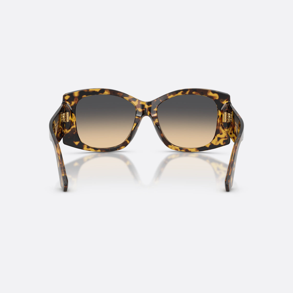 Ochelari de soare Dolce & Gabbana DG4501 33302Q, fluture havana, pentru femei, punte simplă între lentile, brațe late cu placă, vedere din spate