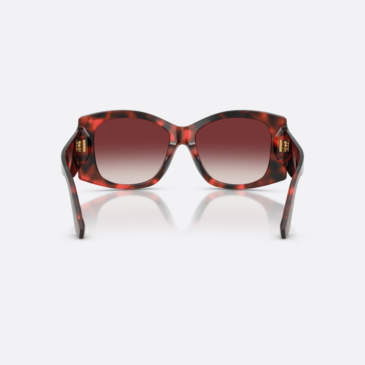 Dolce & Gabbana DG4501 33588H sunglasses, havana butterfly frame for women, keyhole bridge, interlocking gold-tone brand logo, back view
