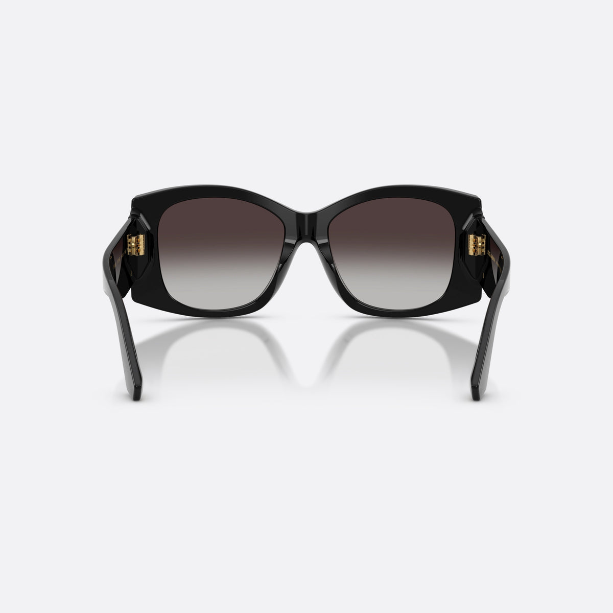 Dolce & Gabbana DG4501 501/8G sunglasses, black butterfly frame for women, plain bridge, integrated into frame, brand logo on temple, back view