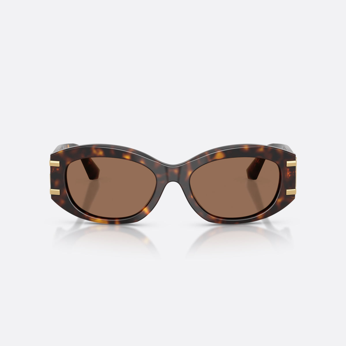Dolce & Gabbana DG4502 502/73 sunglasses, havana oval frame for women, keyhole bridge, brand logo on temples, full-rim frame, front view