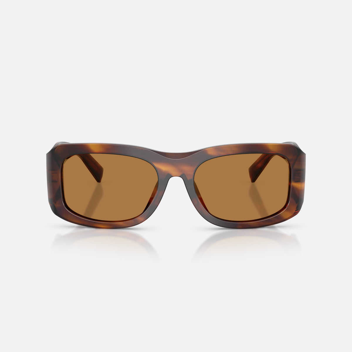 Ochelari de soare Dolce & Gabbana DG4503 306373, rectangulari havana, pentru bărbați, punte simplă cu partea superioară curbată, ramă completă, vedere din față