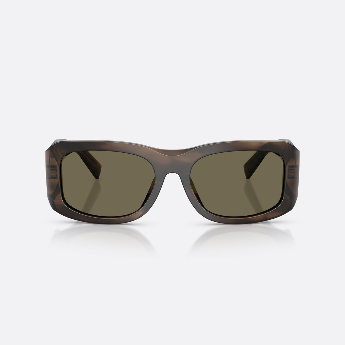 Ochelari de soare Dolce & Gabbana DG4503 3200/3, rectangulari maro, pentru bărbați, punte integrată simplă, logo al brandului pe braț, vedere din față