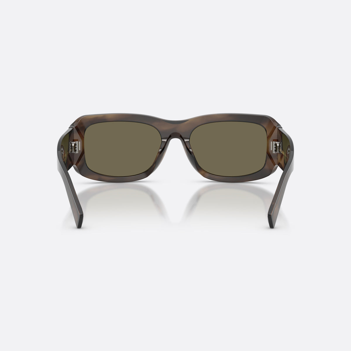 Ochelari de soare Dolce & Gabbana DG4503 3200/3, rectangulari maro, pentru bărbați, punte integrată simplă, logo al brandului pe braț, vedere din spate