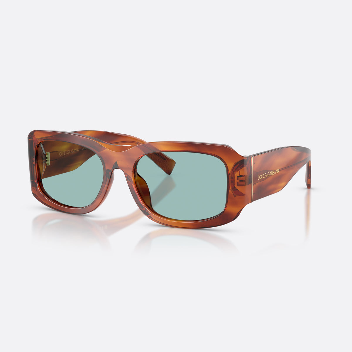 Dolce & Gabbana DG4503 322180 sunglasses, brown rectangle frame for men, plain bridge, brand lettering on temples, full rim
