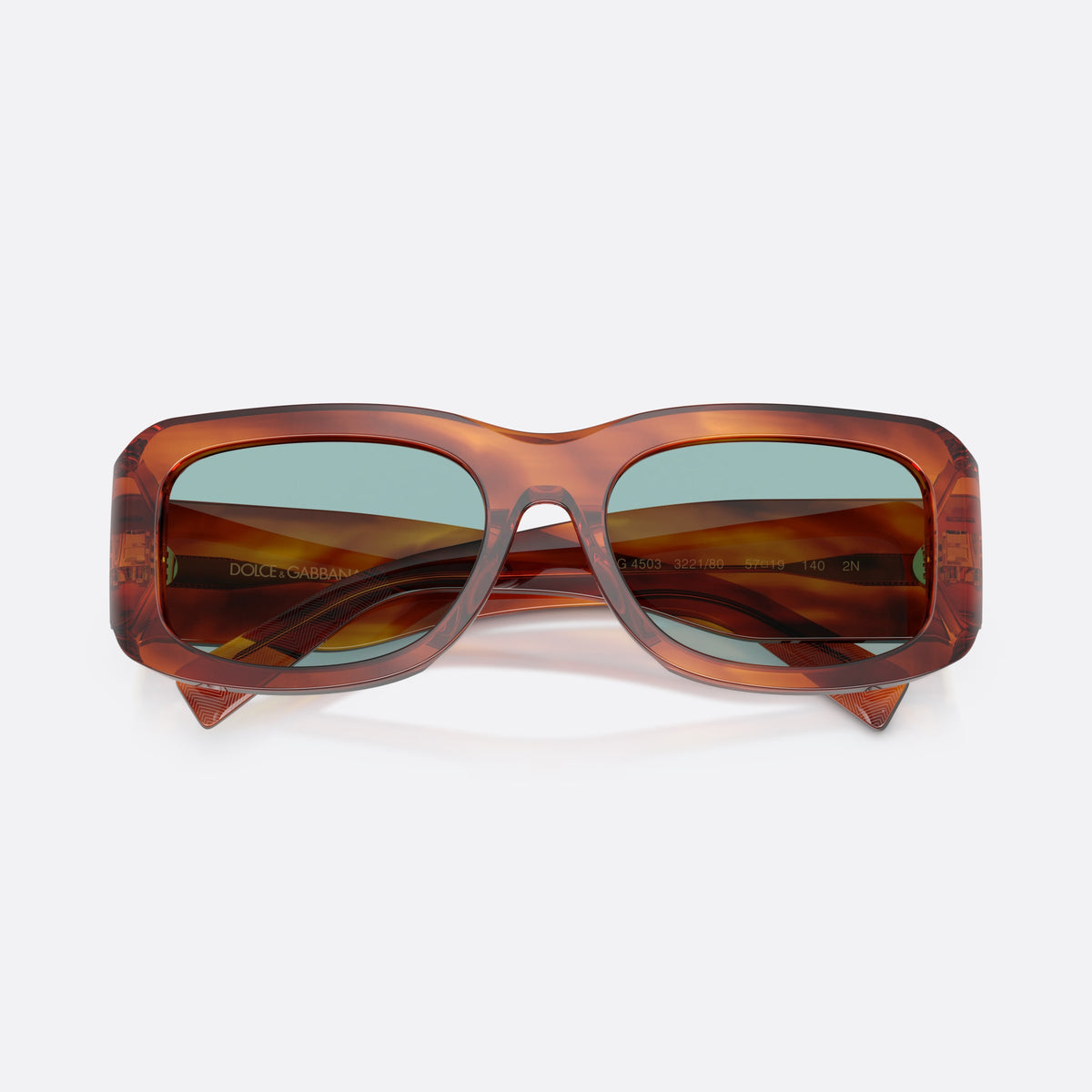 Ochelari de soare Dolce & Gabbana DG4503 322180, rectangulari maro, pentru bărbați, punte simplă, literele brandului pe brațe, ramă completă, cu brațele pliate