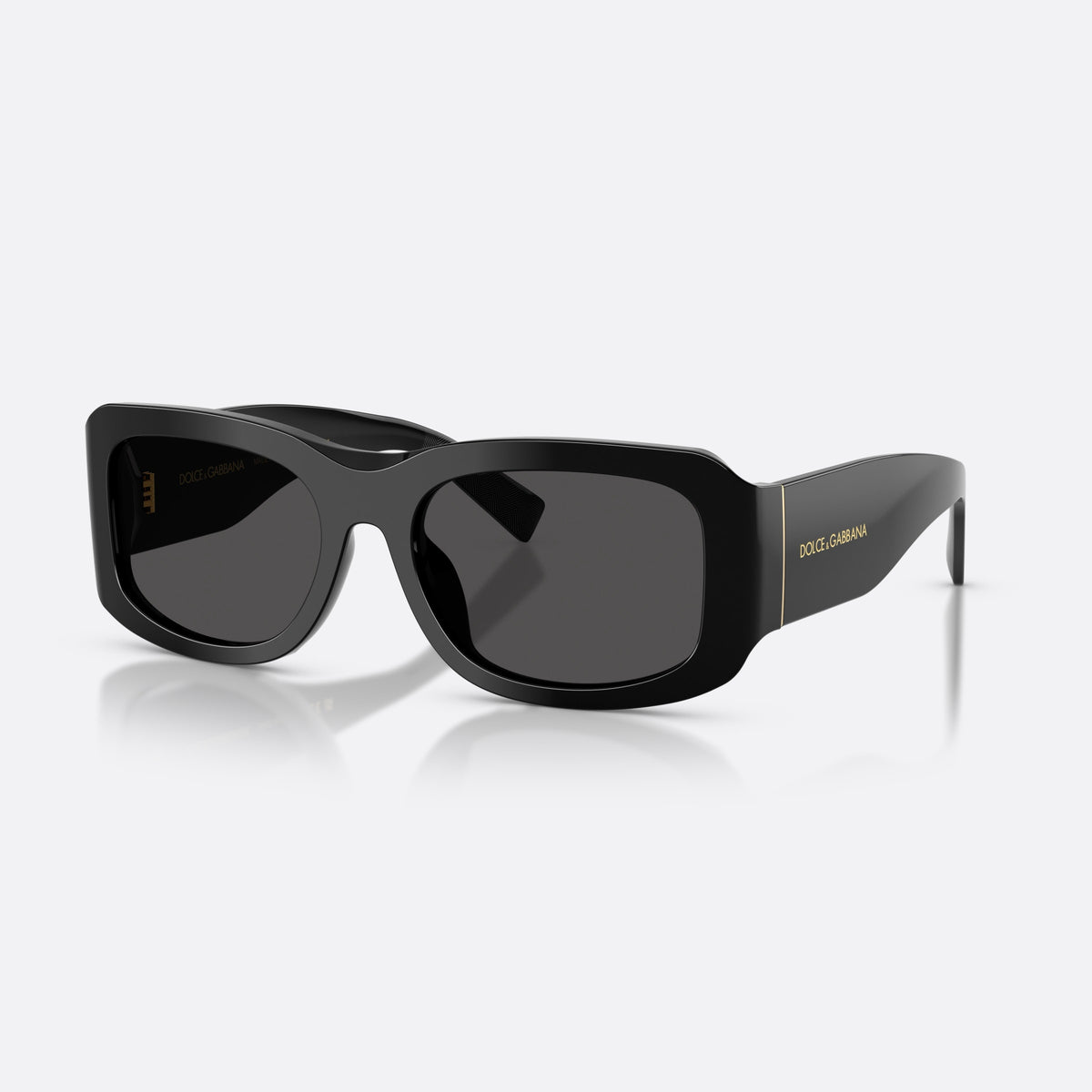 Dolce & Gabbana DG4503 501/87 sunglasses, black rectangle frame for men, plain bridge with curved top