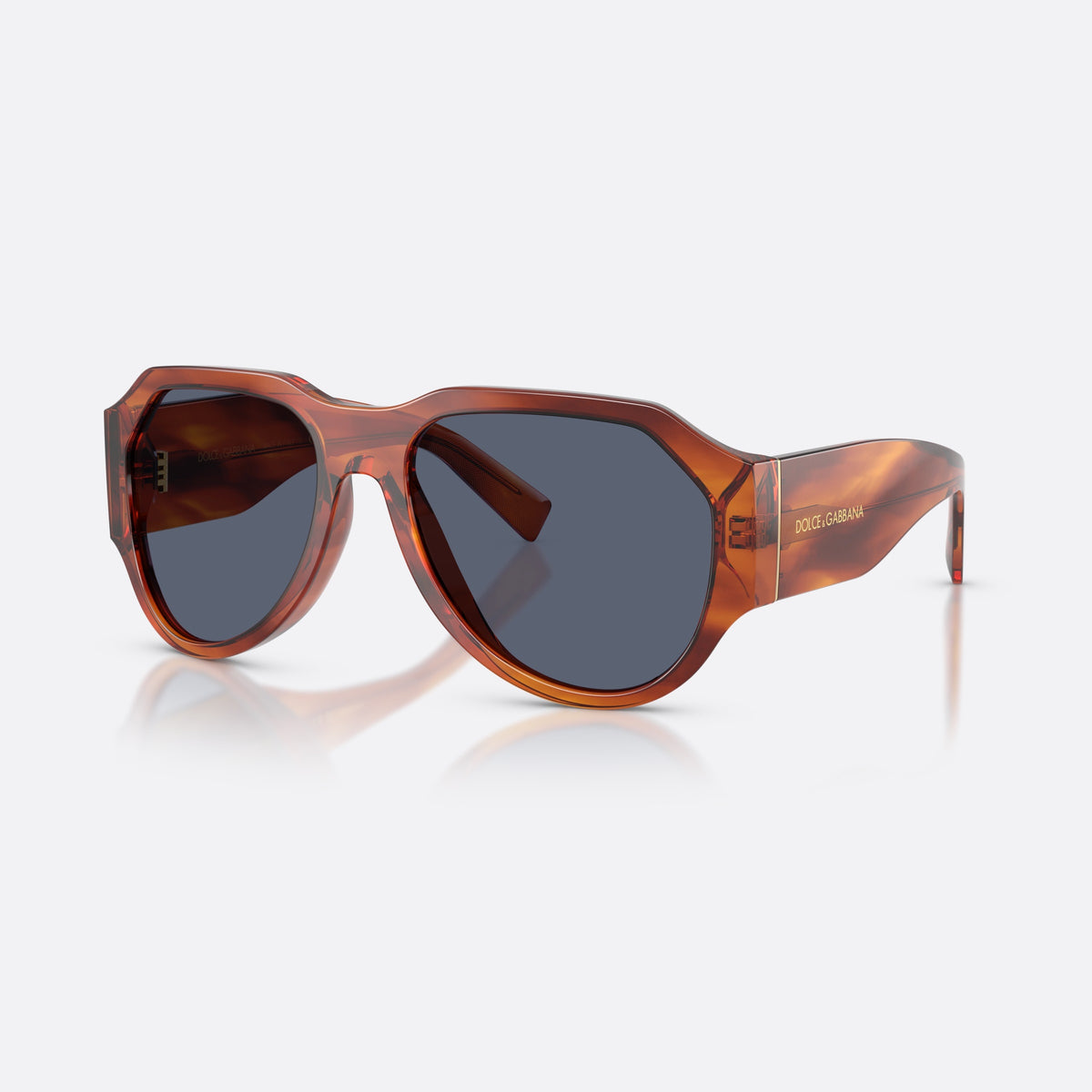 Ochelari de soare Dolce & Gabbana DG4504 32212V, pilot maro, pentru bărbați, punte simplă, litere ale brandului pe brațe, ramă completă