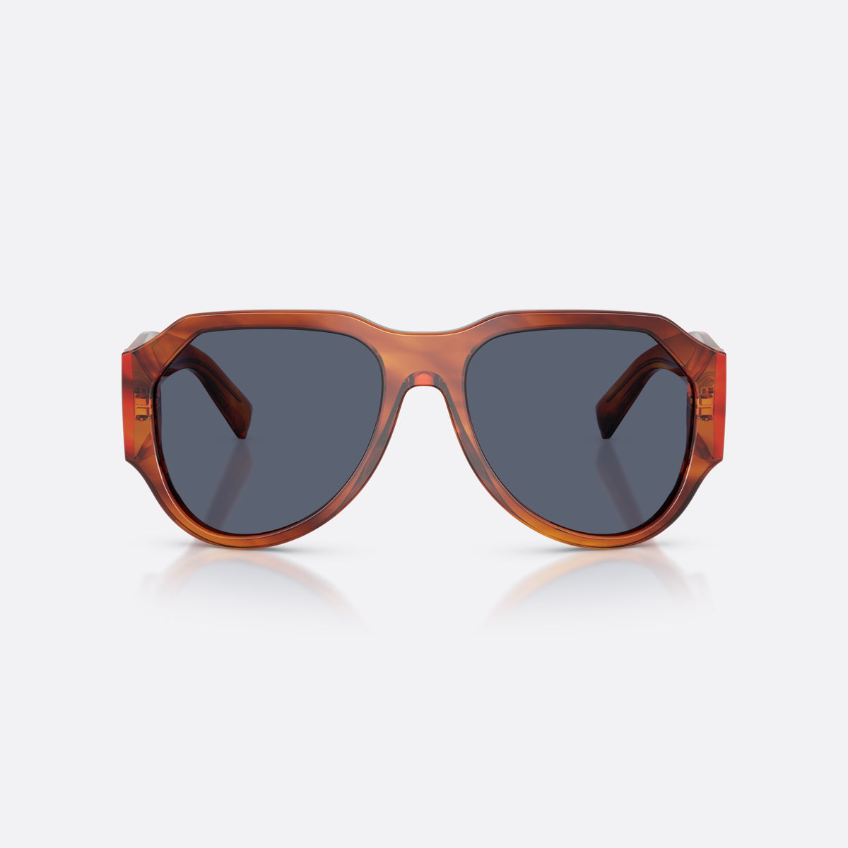 Ochelari de soare Dolce & Gabbana DG4504 32212V, pilot maro, pentru bărbați, punte simplă, litere ale brandului pe brațe, ramă completă, vedere din față
