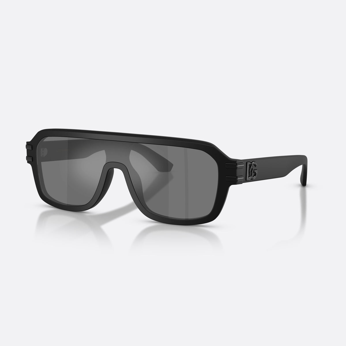 Dolce & Gabbana DG4507 25256G sunglasses, black pilot frame for men, plain bridge, brand logo on temple, full rim
