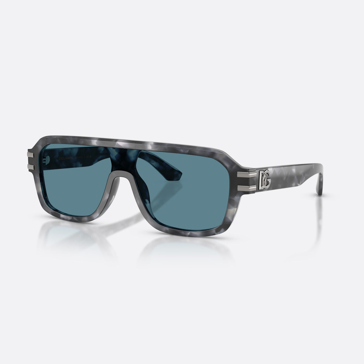 Dolce & Gabbana DG4507 3445/1 sunglasses, havana pilot frame for men, plain integrated bridge, brand logo plaque on temple