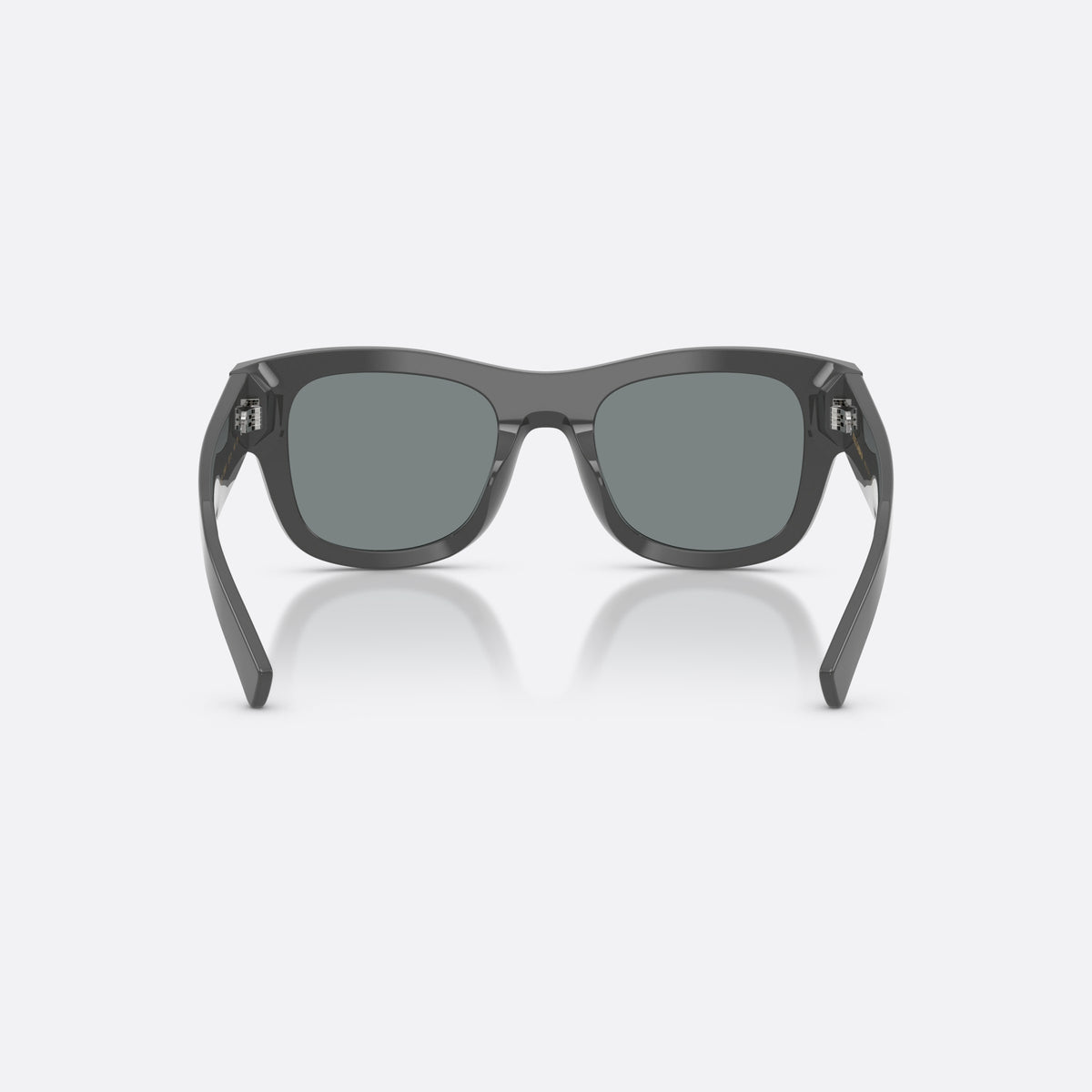 Dolce & Gabbana DG4509 3090/1 sunglasses, grey square frame for men, plain bridge, brand logo on plaque, full-rim frame, back view