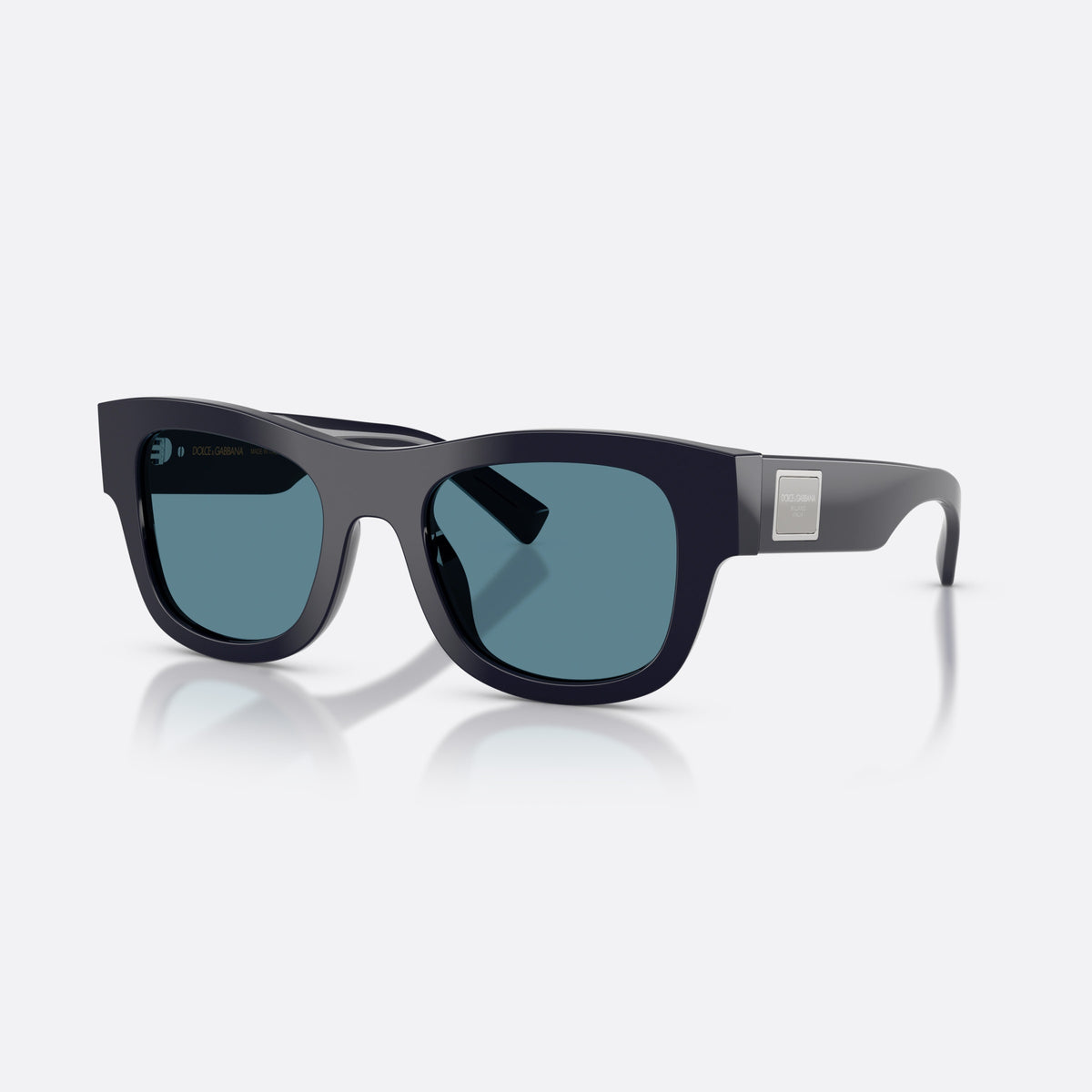 Dolce & Gabbana DG4509 309480 sunglasses, blue square frame for men, plain bridge, brand logo on temple, full-rim frame