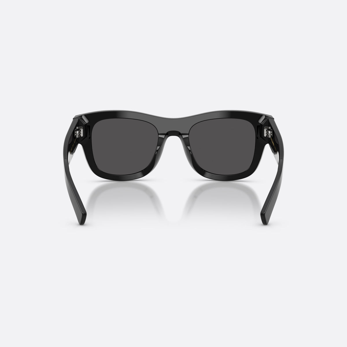 Ochelari de soare Dolce & Gabbana DG4509 501/87, patrati negru, pentru bărbați, punte simplă, placă cu logoul brandului pe braț, vedere din spate