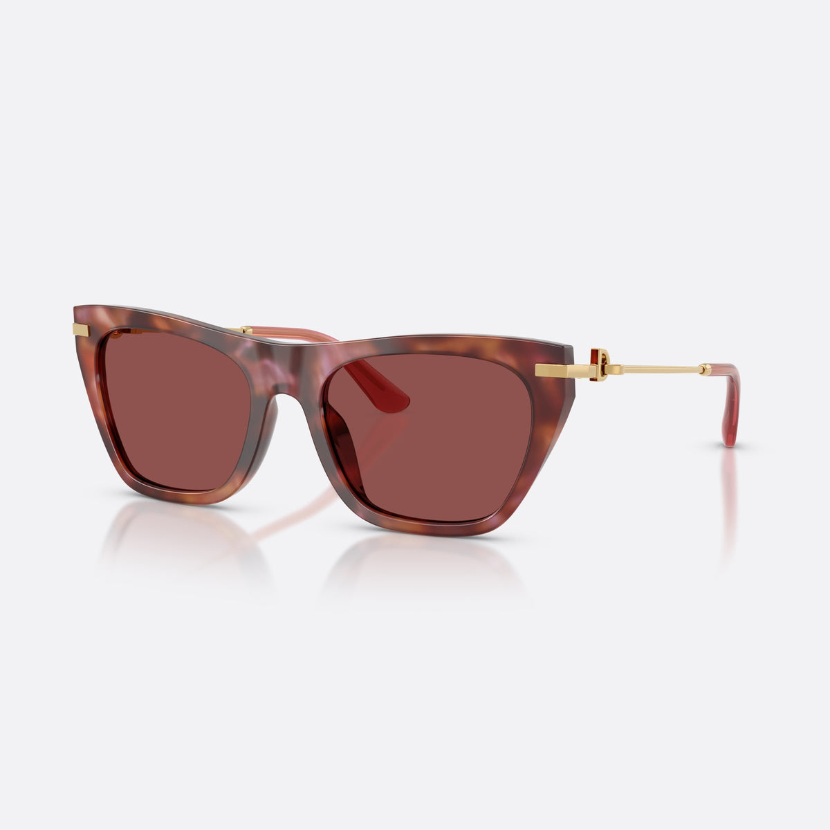 Dolce & Gabbana DG4511 344475 sunglasses, havana square frame for women, plain bridge, integrated into frame, full-rim acetate frame