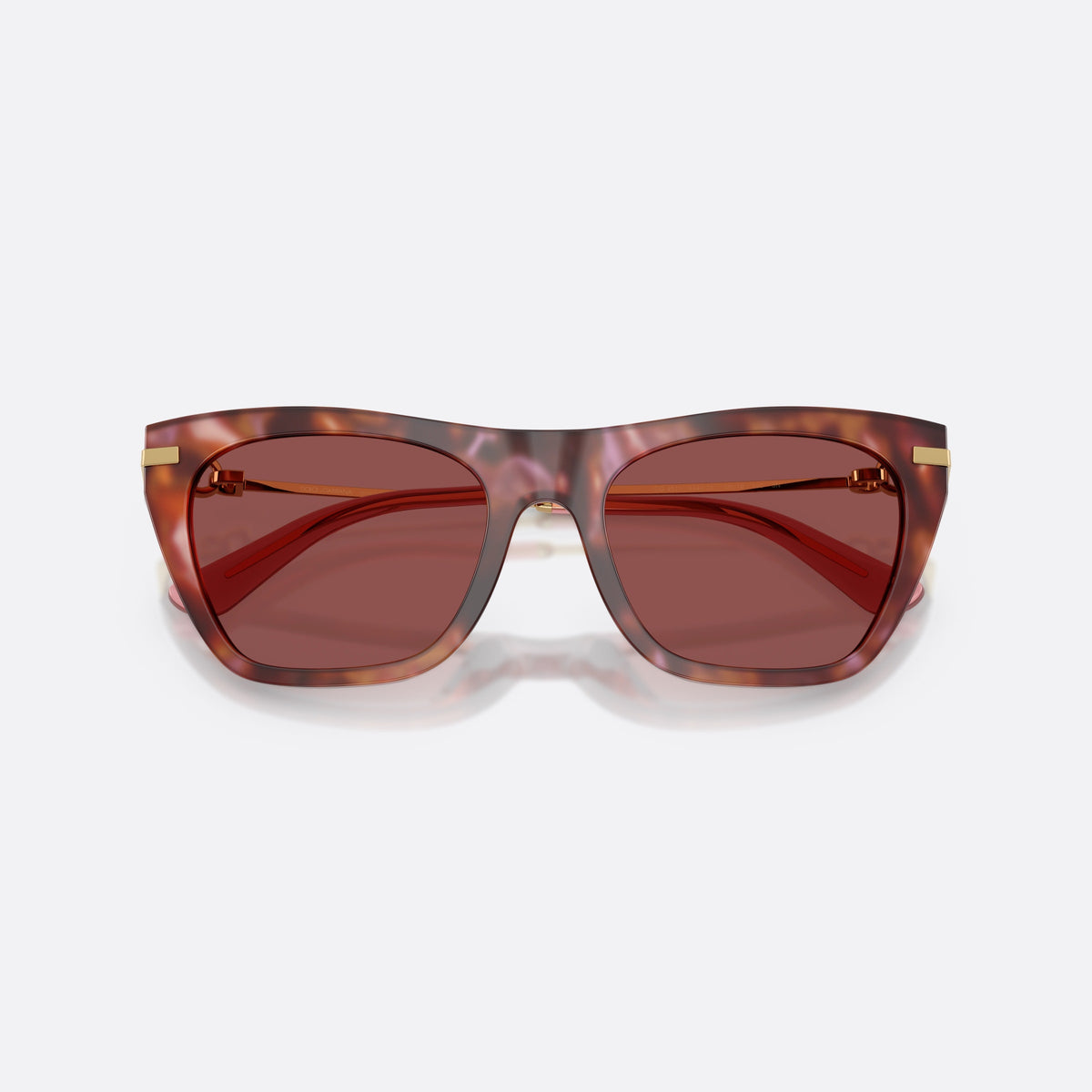 Dolce & Gabbana DG4511 344475 sunglasses, havana square frame for women, plain bridge, integrated into frame, full-rim acetate frame, folded