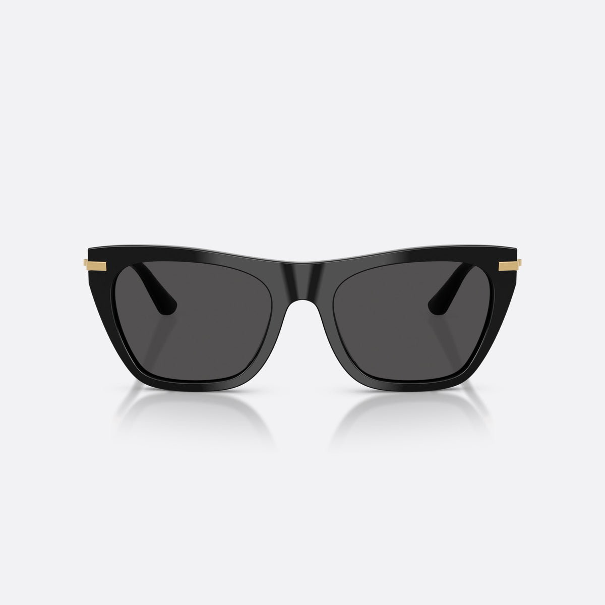 Ochelari de soare Dolce & Gabbana DG4511 501/87, patrati negru, pentru femei, punte integrată simplă, logo al brandului pe balama, vedere din față