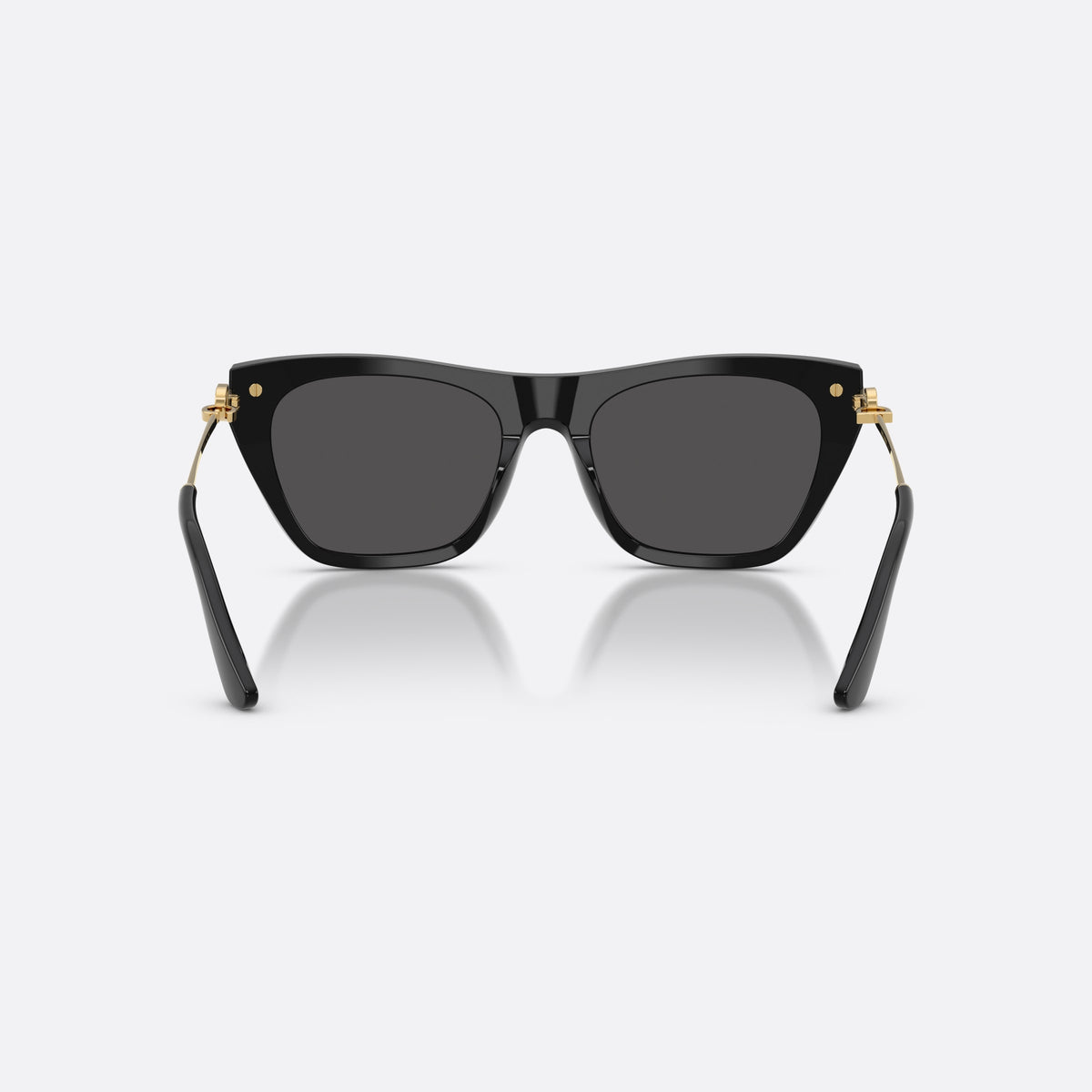 Ochelari de soare Dolce & Gabbana DG4511 501/87, patrati negru, pentru femei, punte integrată simplă, logo al brandului pe balama, vedere din spate