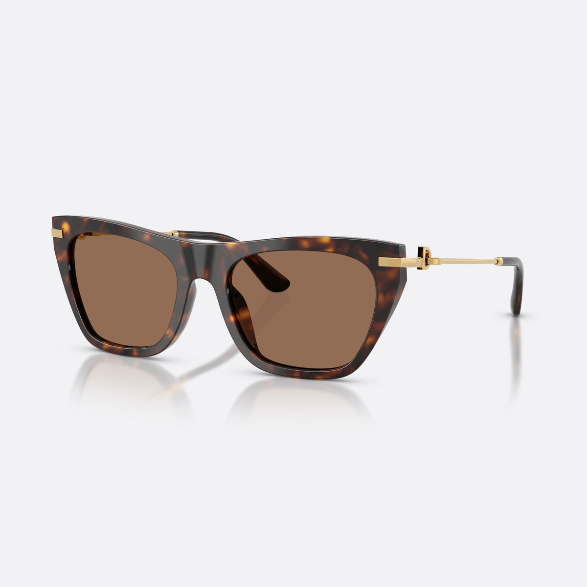 Ochelari de soare Dolce & Gabbana DG4511 502/73, patrati havana, pentru femei, punte simplă, integrată în ramă, brațe subțiri, conice