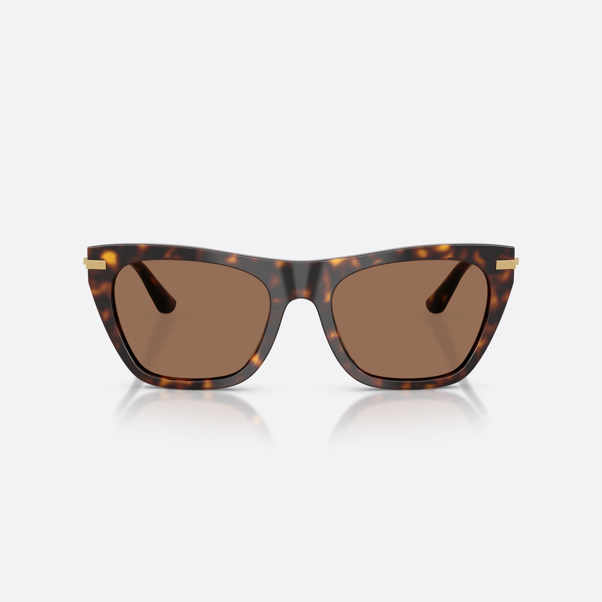 Ochelari de soare Dolce & Gabbana DG4511 502/73, patrati havana, pentru femei, punte simplă, integrată în ramă, brațe subțiri, conice, vedere din față